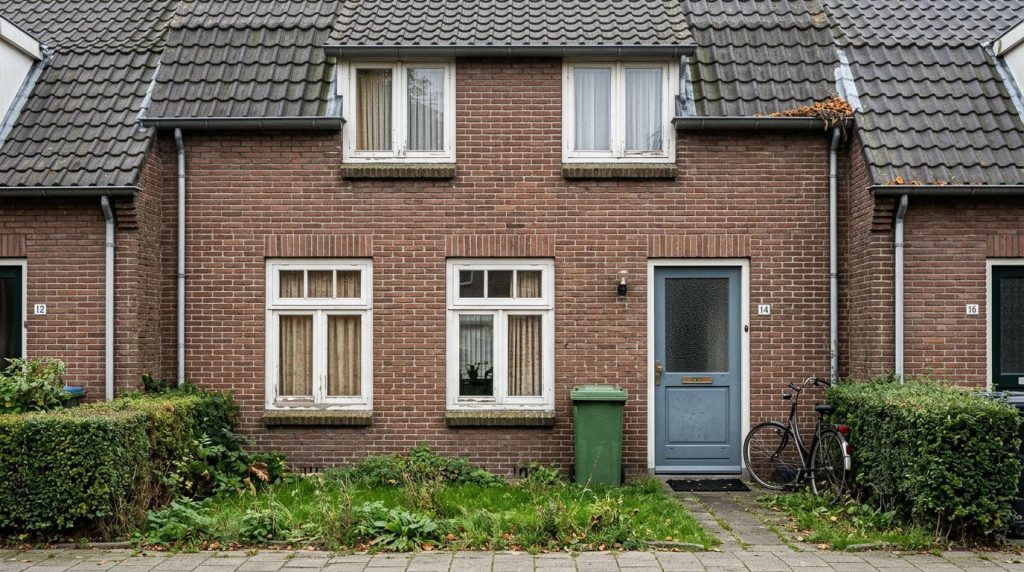 Huis met verstopte dakgoot